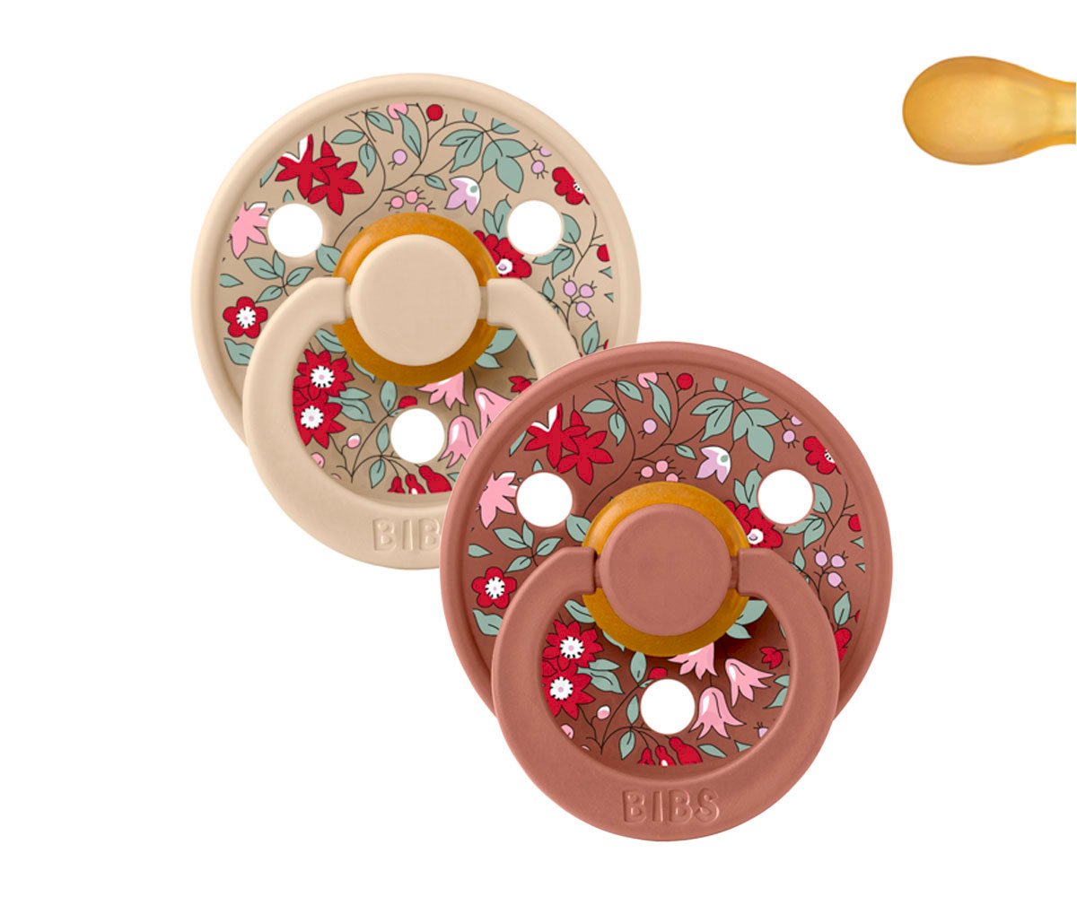 2 Chupetes BIBS Colour Simétrica Liberty Chamomile Lawn Vainilla/Woodchuck Mix 0-6 M - Imagen 2