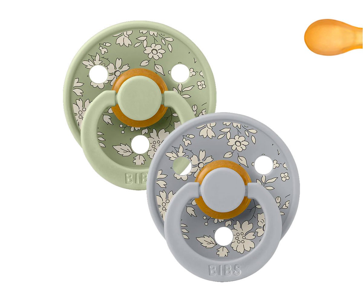 2 Chupetes BIBS Colour Simétrica Liberty Capel Sage 6-18 M - Imagen 2
