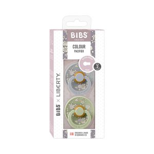 2 Chupetes BIBS Colour Simétrica Liberty Capel Sage 6-18 M