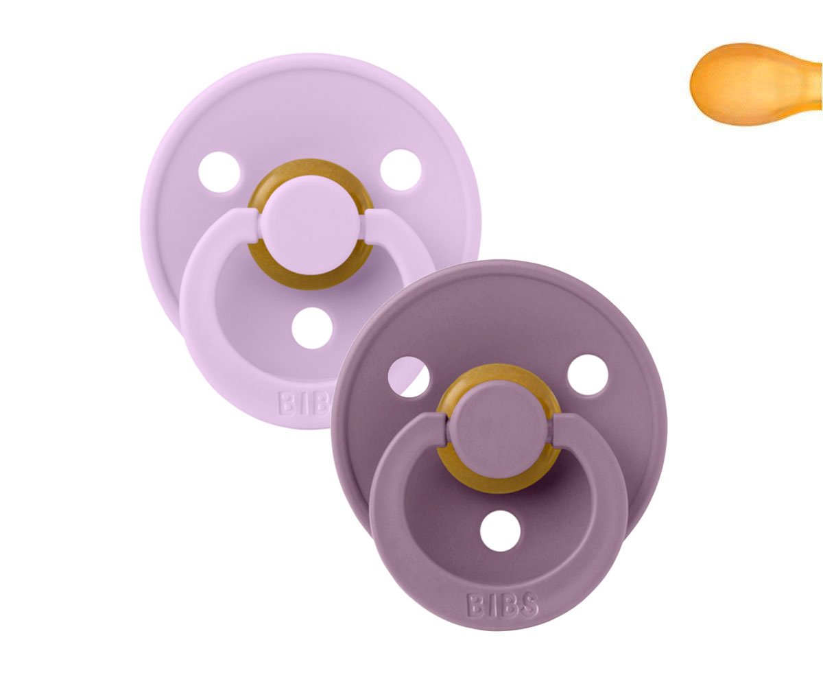 2 Chupetes BIBS Colour Simétrica Fossil Grey/Mauve 0-6 M - Imagen 2