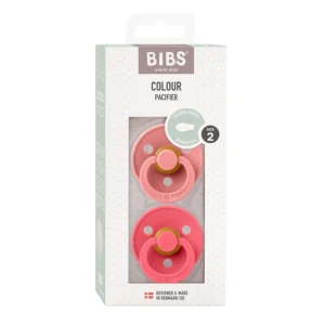2 Chupetes BIBS Colour Simétrica Dusty Pink/Coral 0-6 M