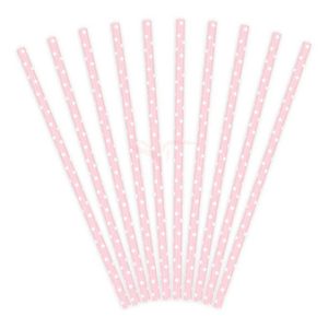 Pajitas de papel LUNARES ROSAS