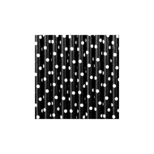 Pajitas de papel LUNARES NEGRO