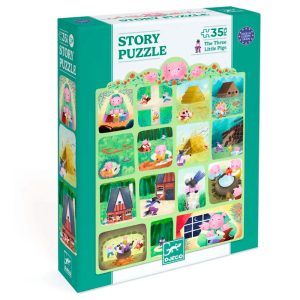 PUZZLE CUENTO DE LOS TRES CERDITOS DJECO