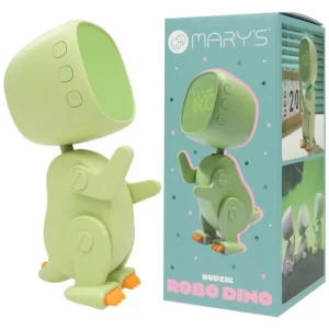 RELOJ DESPERTADOR ROBO-DINO VERDE