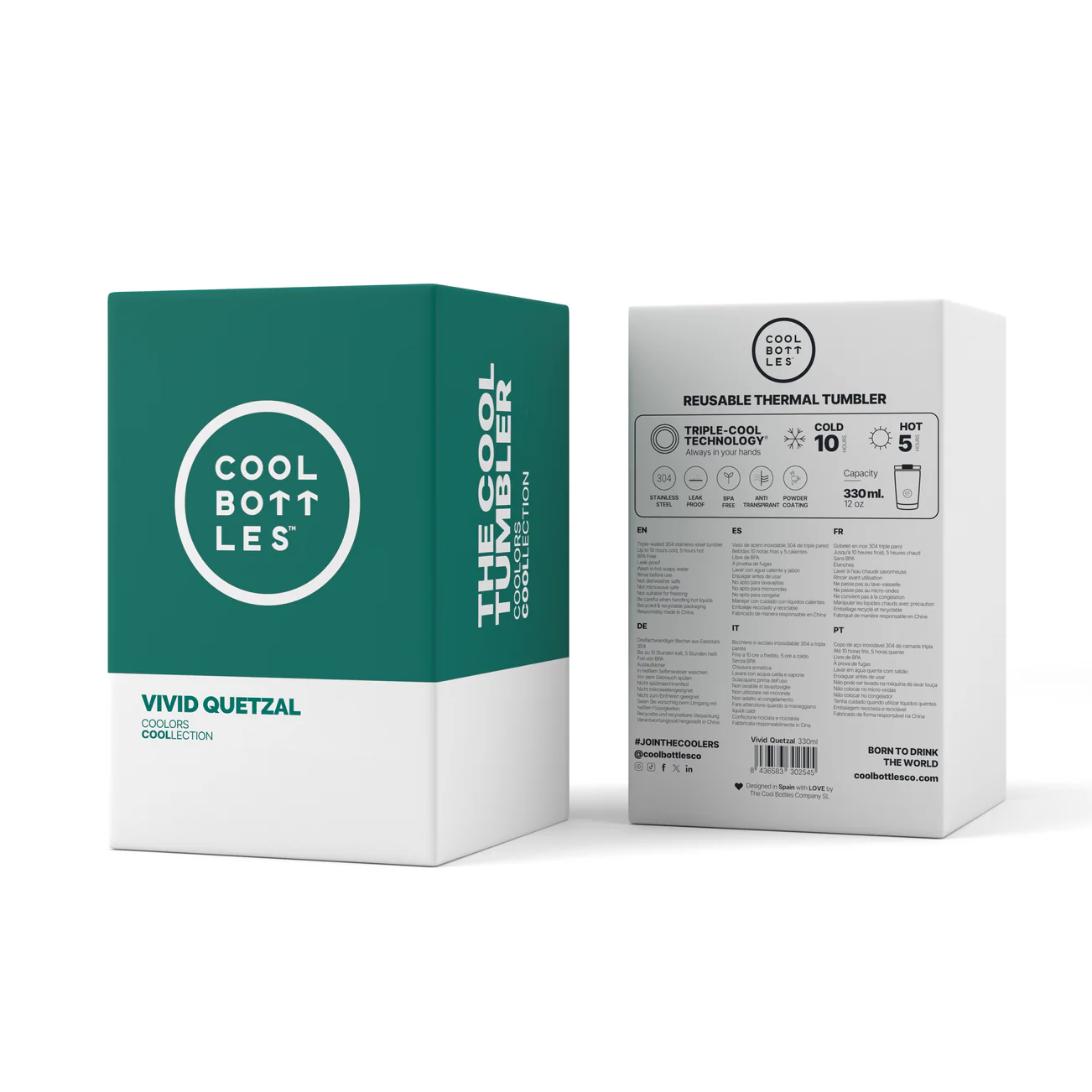 VASO DE ACERO INOXIDABLE, COLOR VIVID TURQUOISE 330 ML - Imagen 2