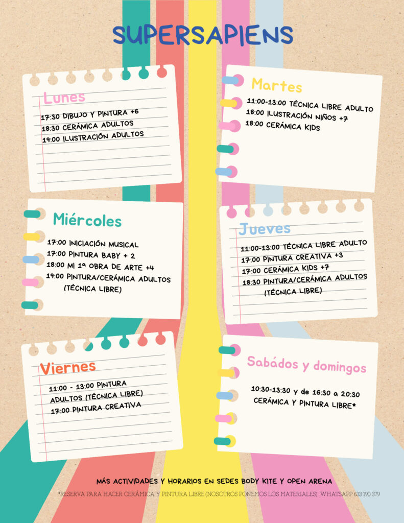 SUPERSAPIENS HORARIO EXTRAESCOLARES